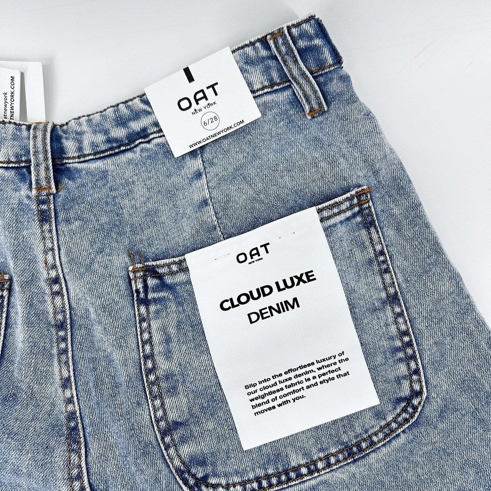 Wide Leg Jeans Light Wash High Rise Baggy Minimalist‎ Model Off Duty Denim 6/28 - Picture 10 of 16